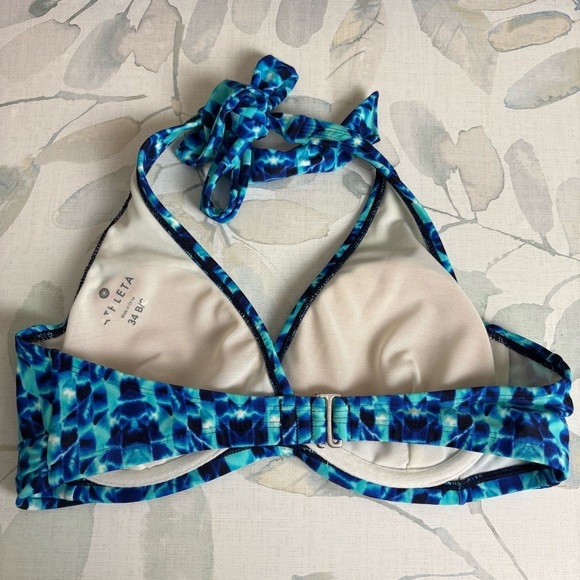 Athleta Womens Blue Tie Dye Tara Bikini Top Swim wear size 34B/C - Picture 4 of 7